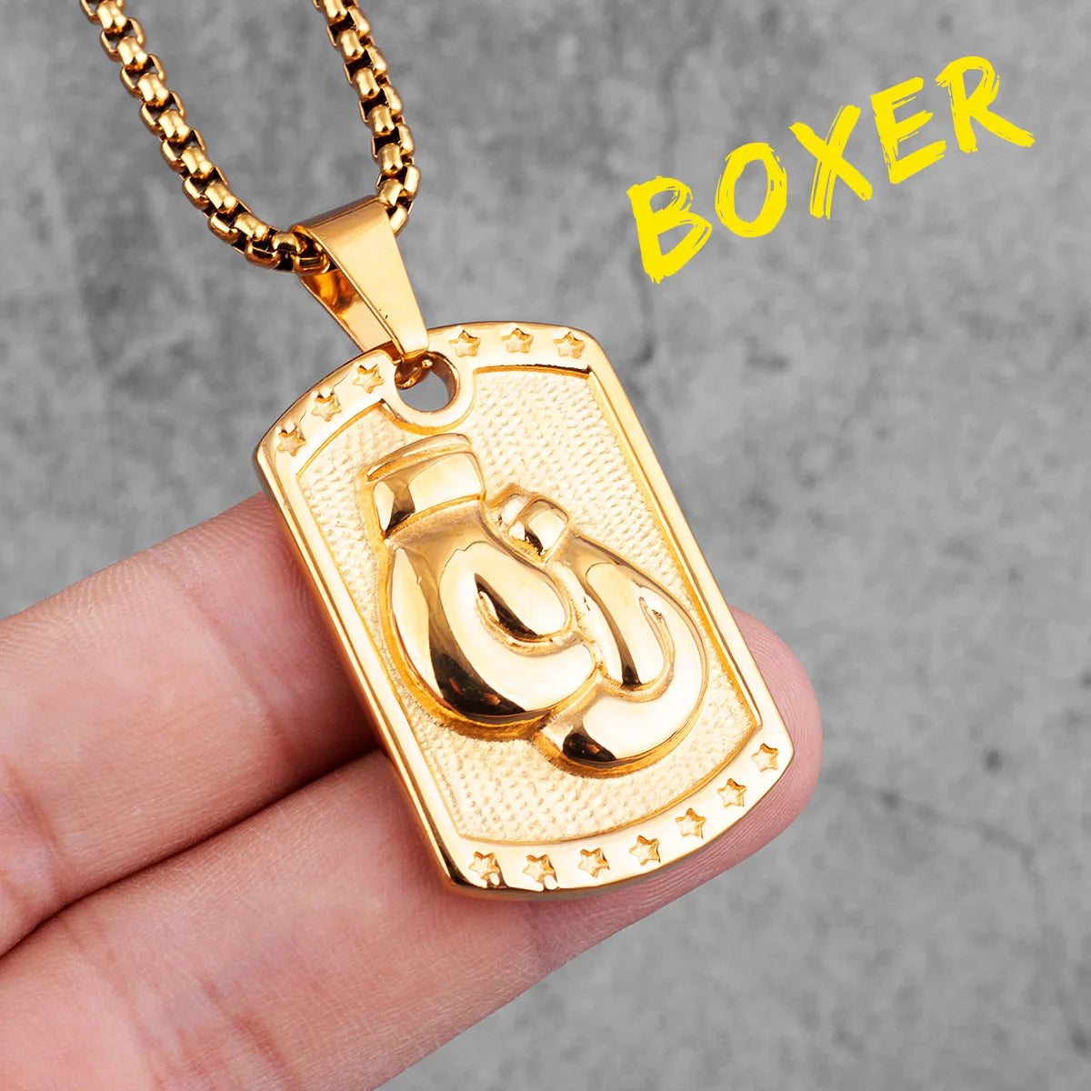 Fitness Gym Men Necklace Bodybuilding Boxing Gloves 316L Stainless Steel Pendant Tough Guy Chain for Boyfriend Male Jewelry Gift