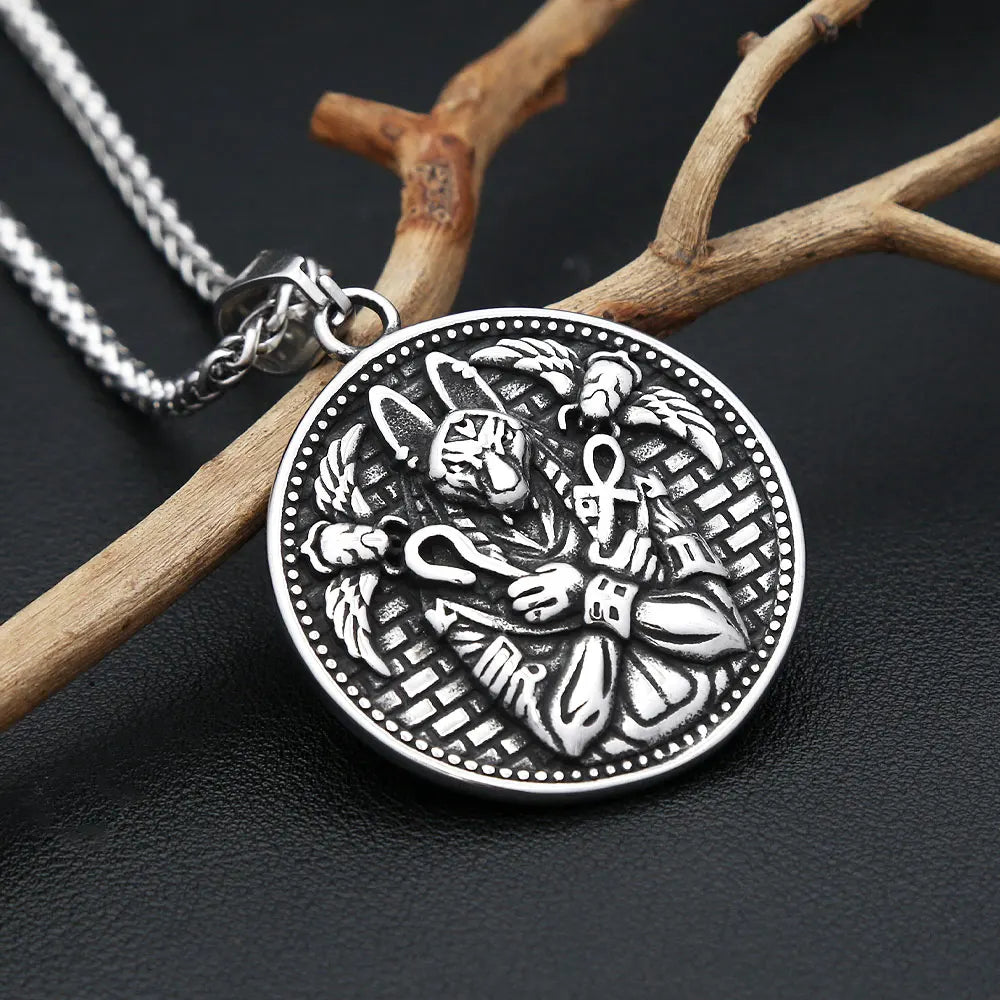 New Design Stainless Steel Anubis Pendant Necklace Vintage Fashion Egyptian Amulet Necklaces For Men Women Mythology Jewelry