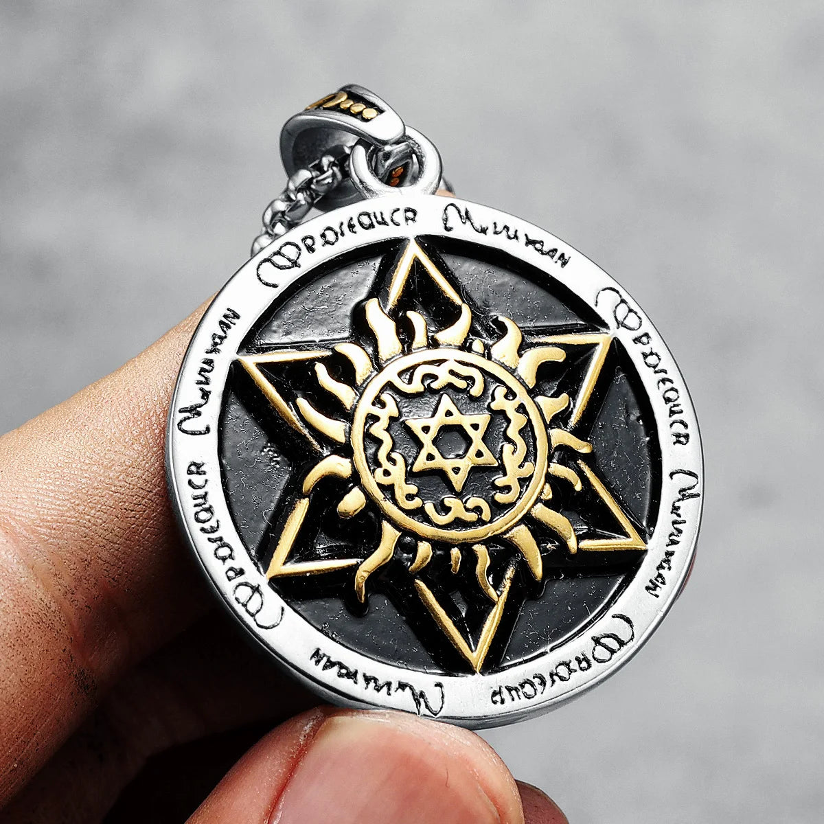 Hexagram Men Pendants Necklace 316L Stainless Steel Talisman Chain Religion Rock Punk Hip Hop for Male Jewelry Gift Dropshipping