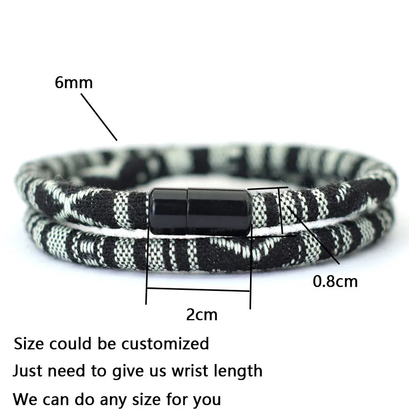 New In Men Bohemia Rope Bracelet Attract Magentic Braclet Adventure Survival Braslet Pulseras Hilo Hombre Beach Surf Brazalete