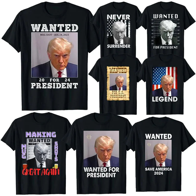 Wollte Donald Trump für die Präsidentschaft 2024 Wahl Trump Fahndungsfoto T-Shirt Never Surrender Pro Trump Save American Support Fans Tees