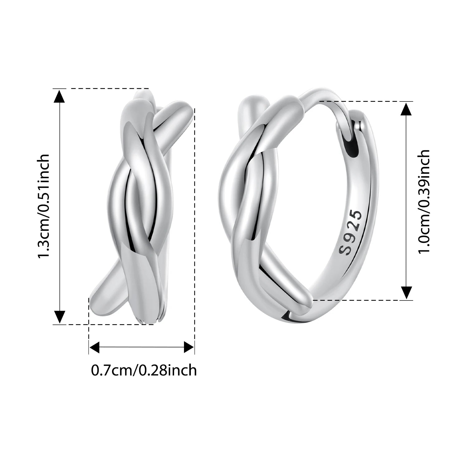 BISAER 925 Sterling Silver Twisted Hoop Earrings Round Classic Hypoallergenic Ear ClipFor Women Party Original Fine Jewelry Gift