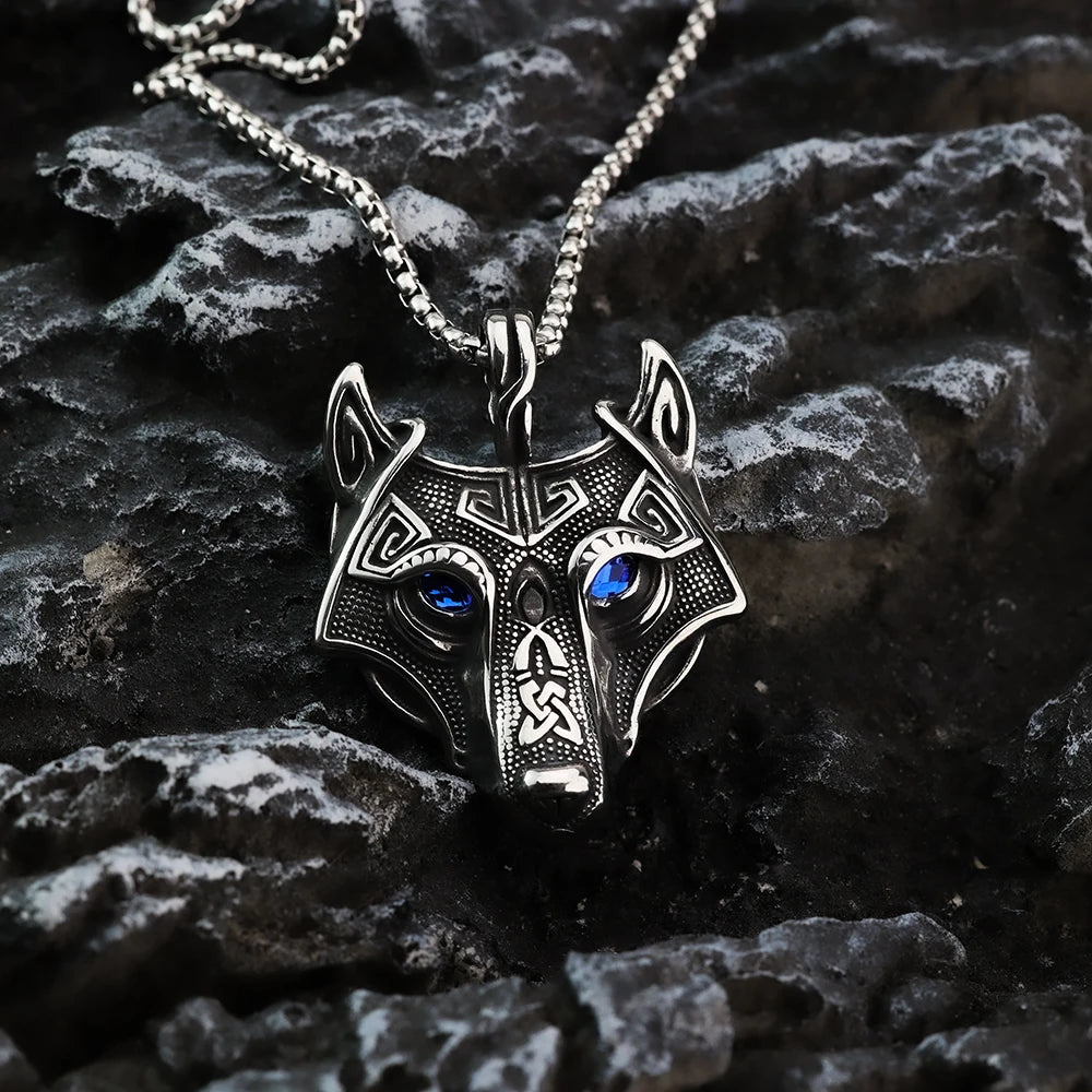 Celtic Wolf Head Accessories Viking Amulet Titanium Steel Pendant Nordic Stainless Steel Jewelry Wholesale Men's Pendant