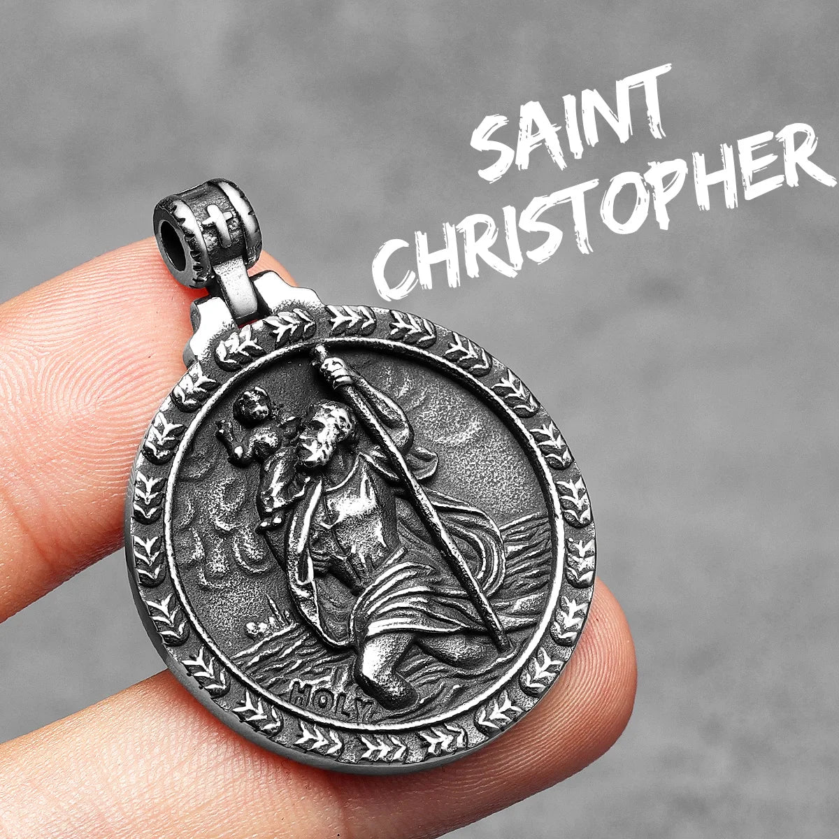 Saint Christopher Männer Halskette 316L Edelstahl Kette Anhänger Reisenden Amulett Jesus Vintage für Männer Schmuck Geschenk Großhandel