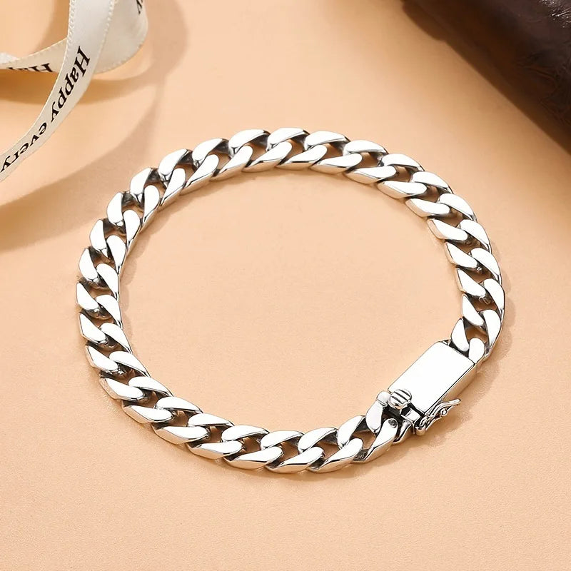 Kubanisches Armband aus Edelstahl, klassischer Freizeitschmuck für Männer, modischer Charm, Geschenk für den Freund