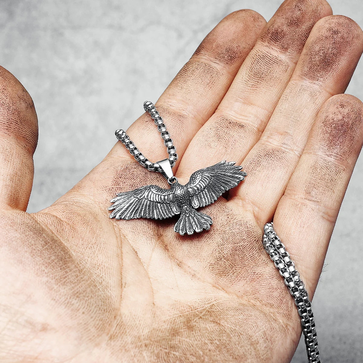 Eagle Wing Pendant Men Necklace 316L Stainless Steel Wild Hawk Chain Rock Punk for Friend Male Jewelry Special Gift Dropshipping