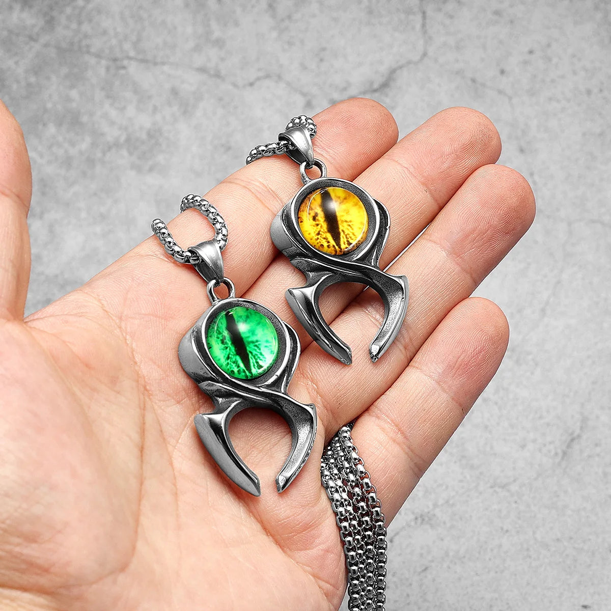 Monitor Necklace 316L Stainless Steel Mysterious Eye Pendant Gem Men Chain Punk Rock Hip Hop for Male Jewelry Gift Dropshipping