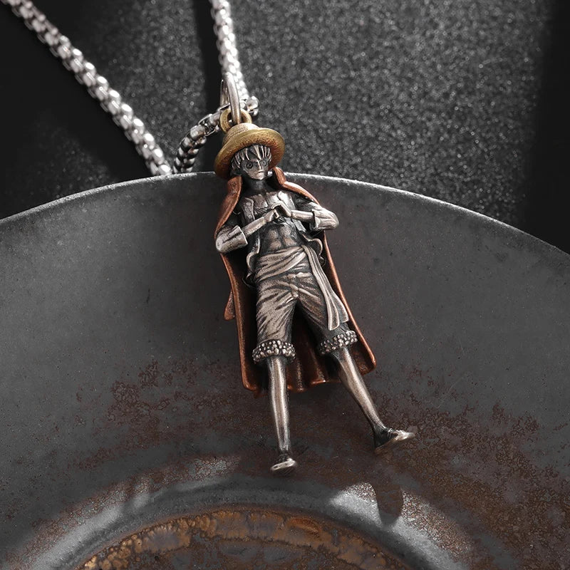 Personalized Creative 3D Anime Character Pendant Necklace Men's Sweater Chain Fashion Trend Hip-Hop Nautical Adventure Gift