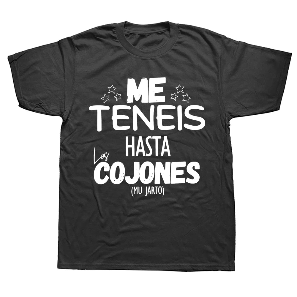 Camiseta Me Tienes Hasta Las Pelotas Frases Divertidas Chistes Camisetas Unisex 100% Algodón Suave Mujer Hombre Ropa Talla UE