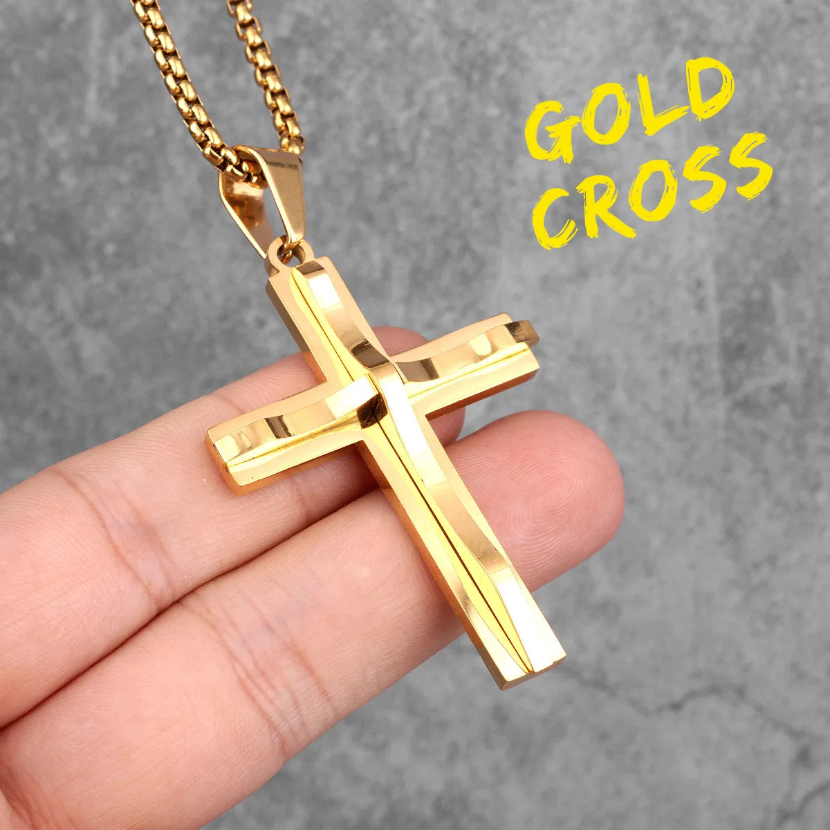 Religion Kreuz Halsketten 316L Edelstahl Männer Einfache Coole Kreuze Anhänger Kette Punk Rock Hiphop für Paar Schmuck Geschenk