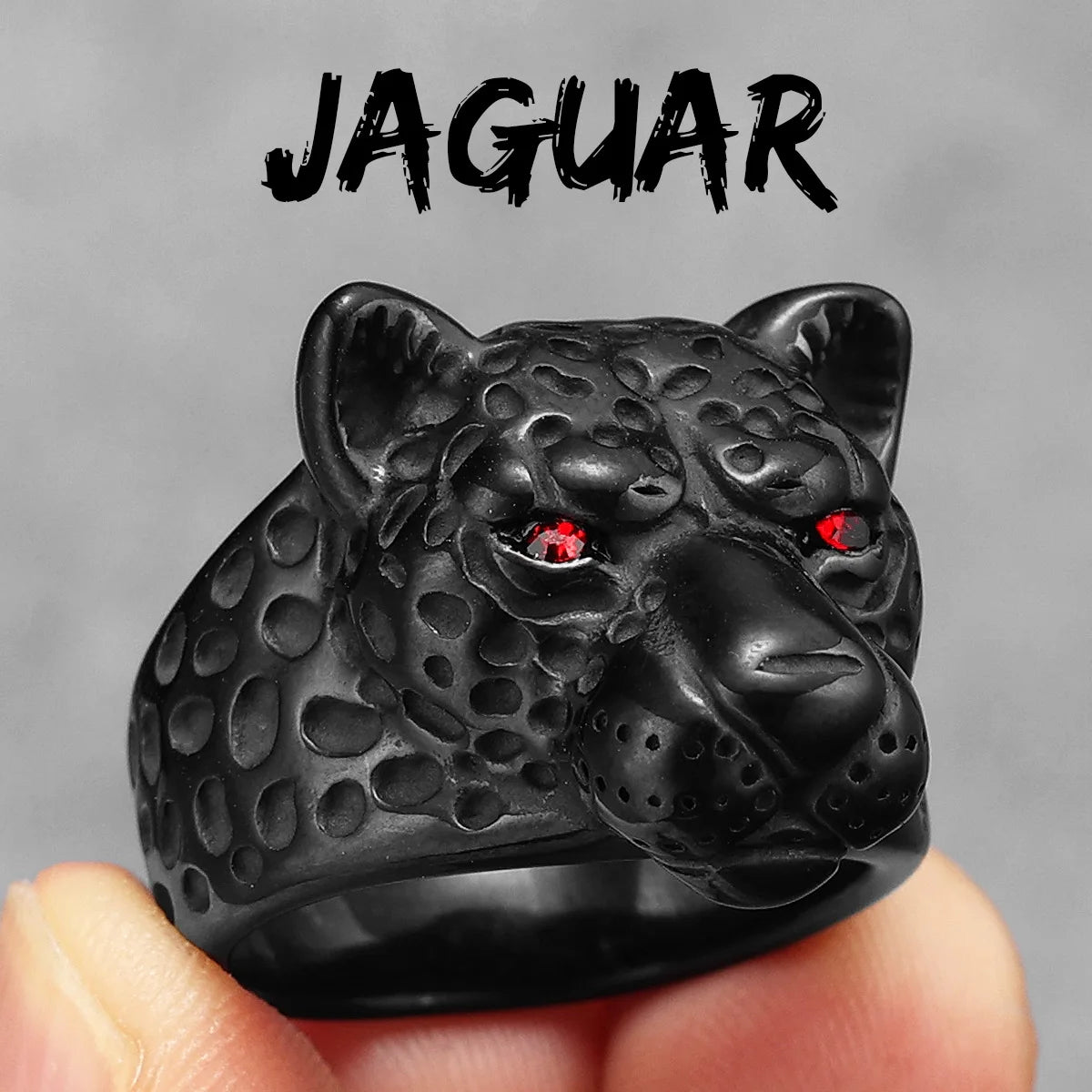 Bague léopard en acier inoxydable pour homme, anneau jaguar, animal sauvage, punk rock, bijoux de fête, accessoires d'halloween, cadeau, vente en gros