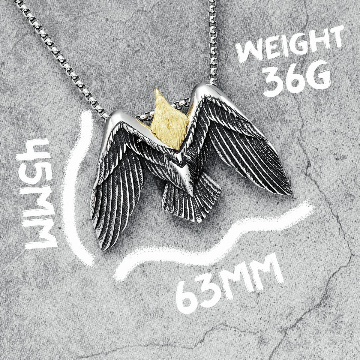 Flying Eagle Men Necklace 316L Stainless Steel Pendants Wild Hawk Wings Chain Rock Party for Friend Male Jewelry Special Gift