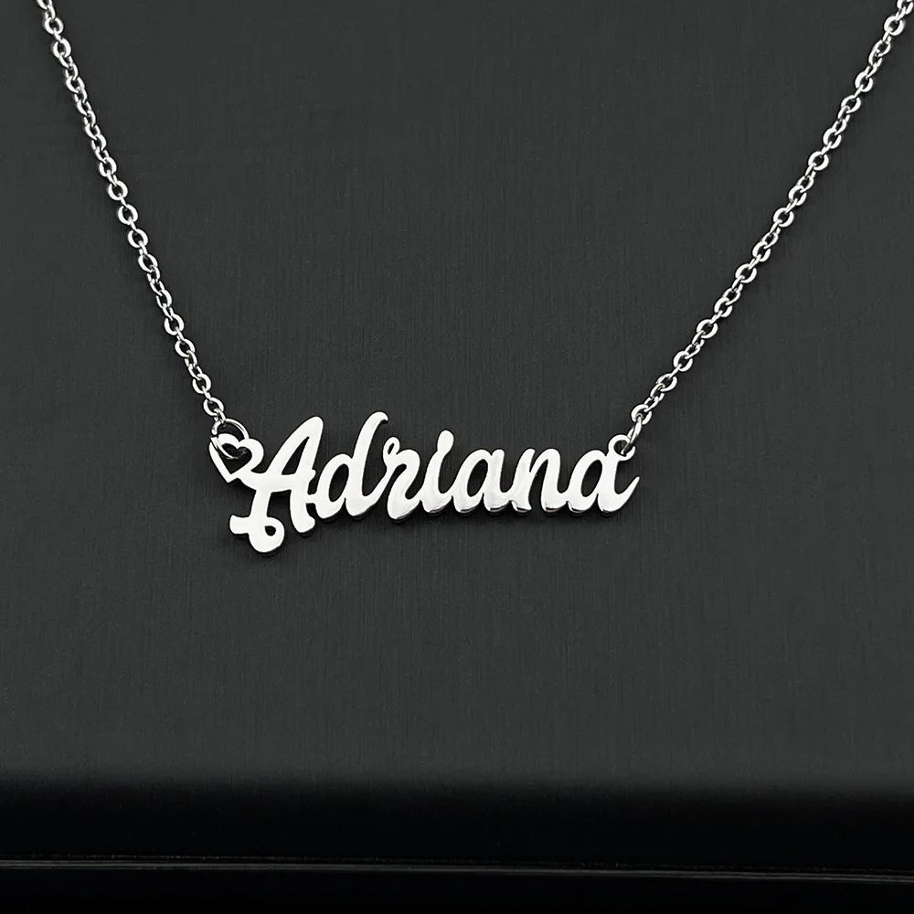 Custom Name Necklace for women Gold Color Stainless Steel Personized Letter Choker