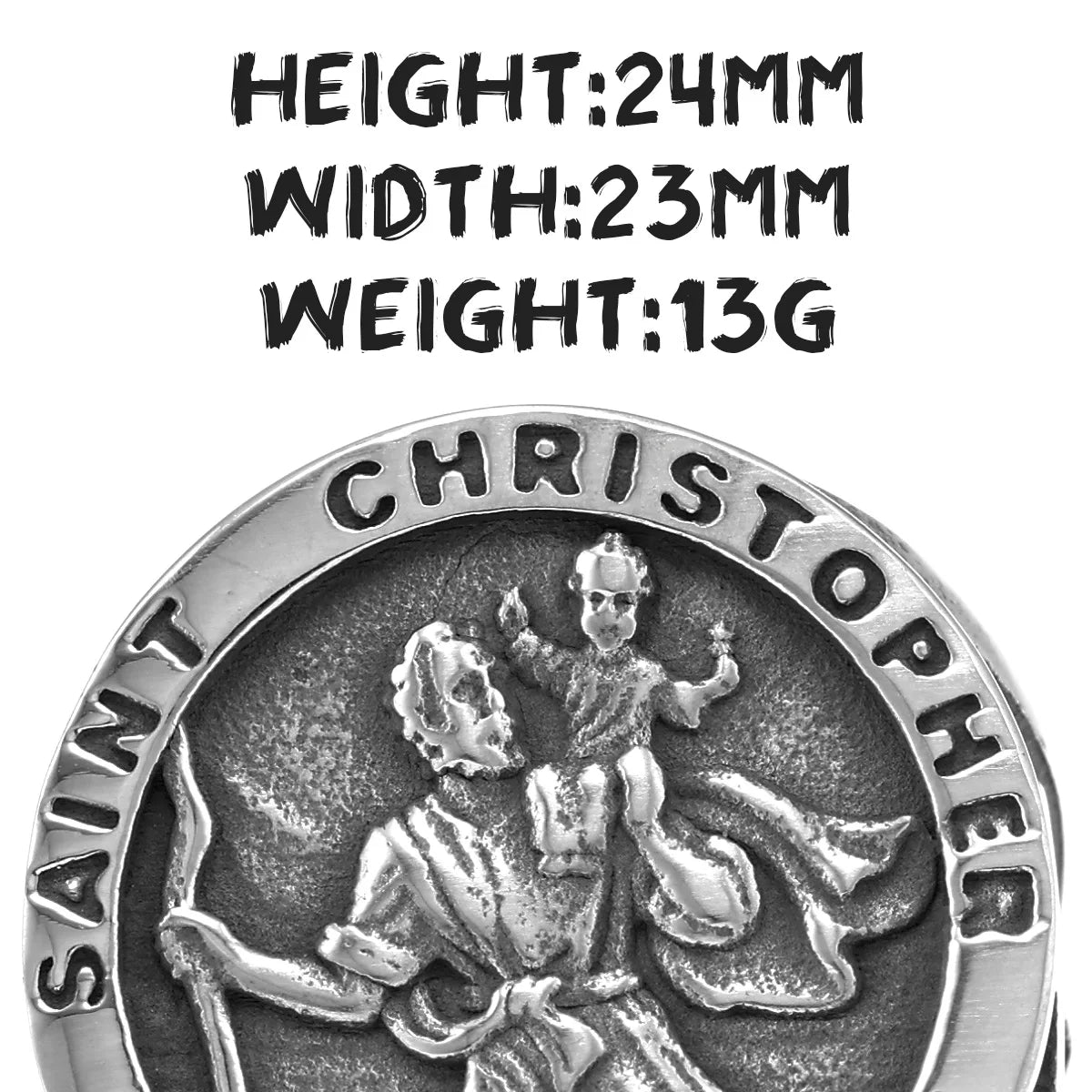 St Christopher Rings 316L Stainless Steel Men Patron Saint Cross Ring Traveler Amulet Punk Rock for Male Rider Jewelry Best Gift