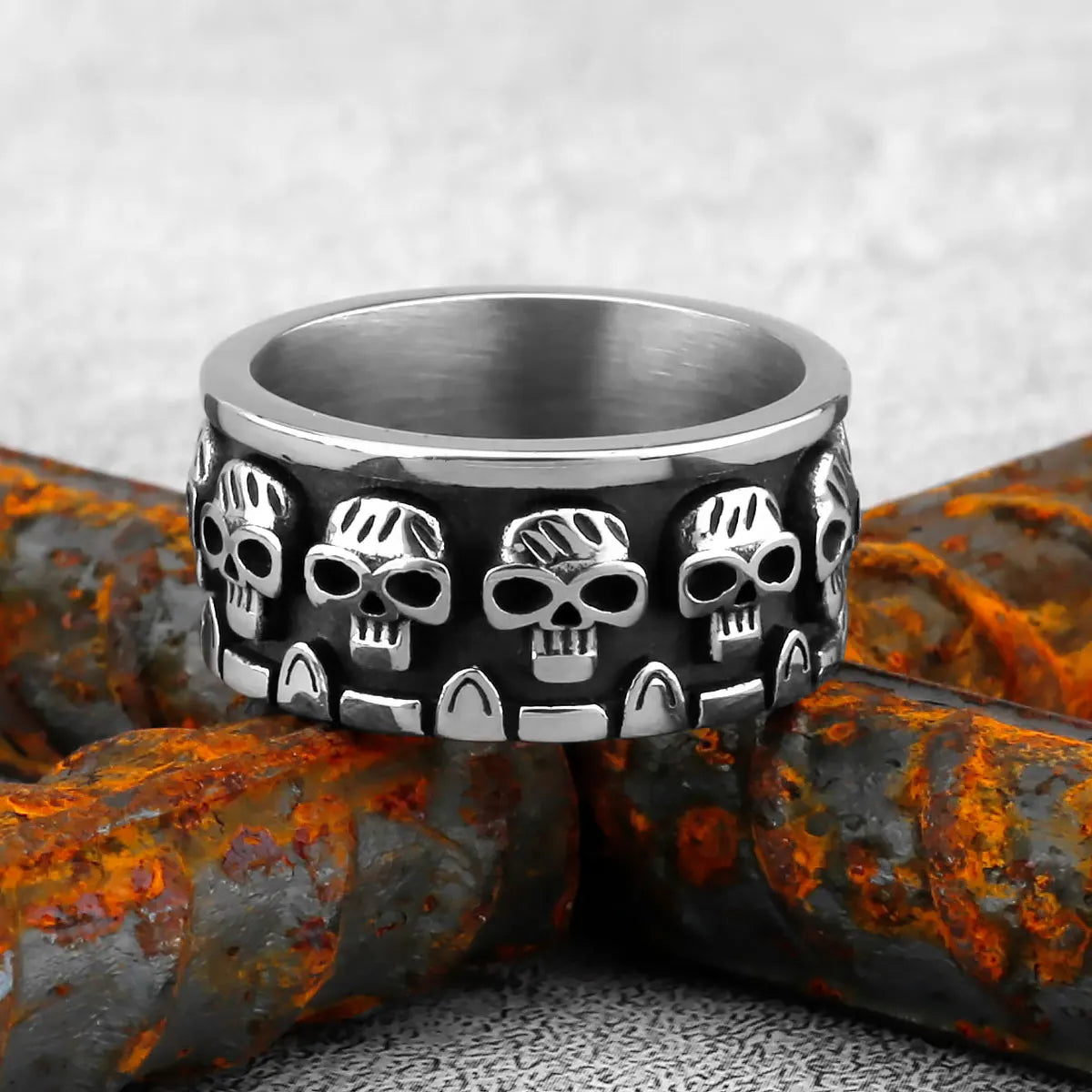 Totenkopf/Tiere Gothic Punk Satanischer Teufel Ring Vintage Steampunk Herren Edelstahl Wikinger Ring Hiphop Motorrad Biker Schmuck