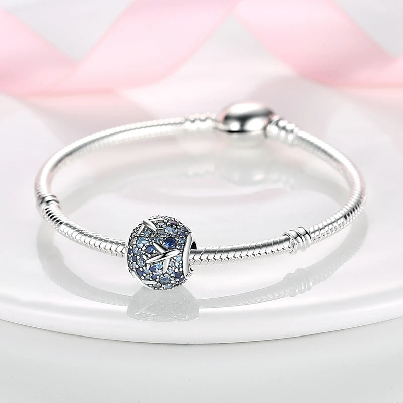 Bunte runde eingelegte CZ Zirkon Charms Perlen passen Original Pandora Armband Anhänger plata de ley 925 Sterling Silber Schmuck Geschenk