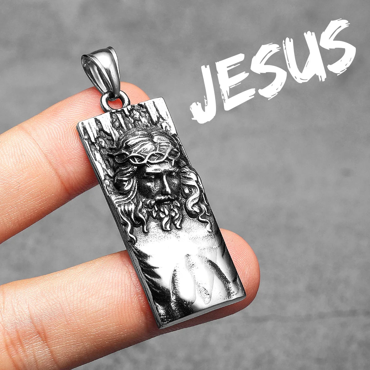 Jesus Necklaces Cross Pendant Stainless Steel Men Religion Chain Vintage Board Rock Punk Good Friday Jewelry Xmas Gift Wholesale