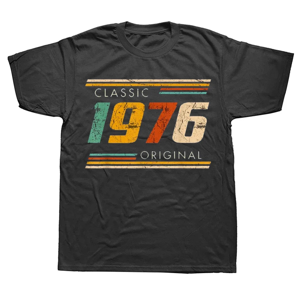 Camisetas divertidas del 48.º clásico de 1976 originales, camisetas de verano con gráficos de algodón, ropa de calle de manga corta, regalos de cumpleaños, camisetas para hombre