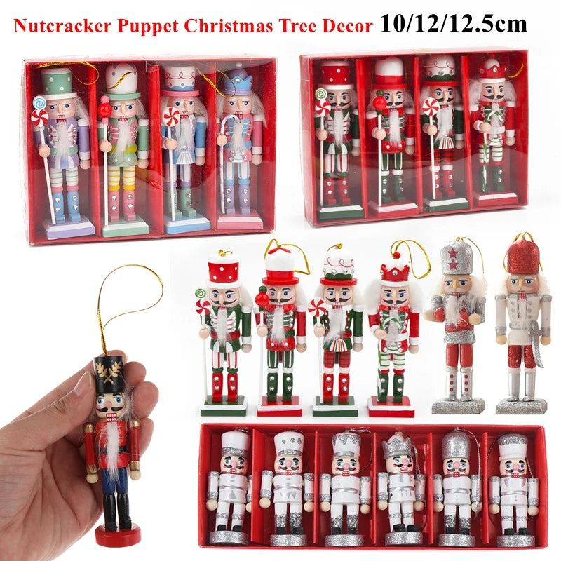 1pc 6/10/12/12.5cm Nutcracker Puppet Christmas Decor Flash Nutcracker Soldier Home Ornament