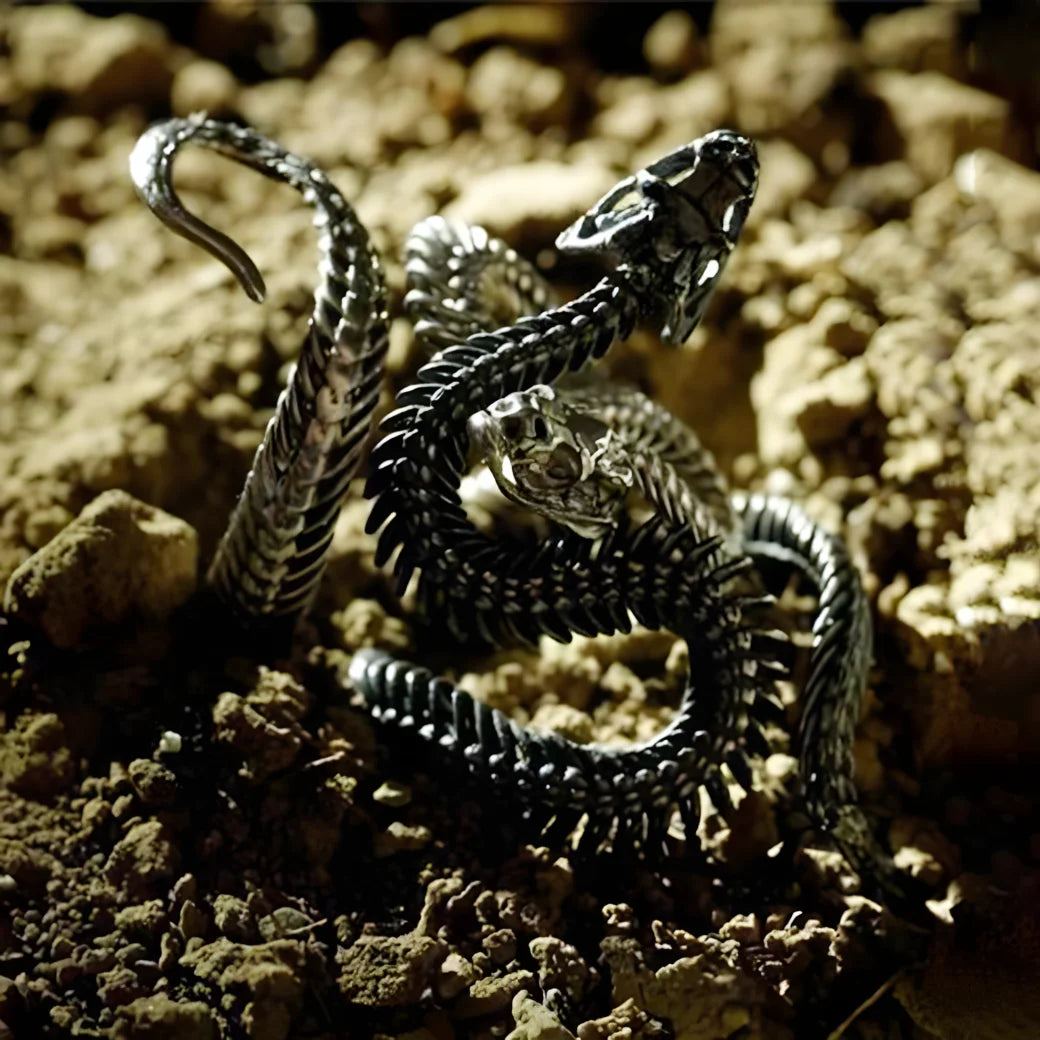 1PC New Gothic Snake Animals Ring For Men Vintage Punk Hiphop Black Mamba Cross Dragon Head Tiger Skeleton Male Ring Jewelry