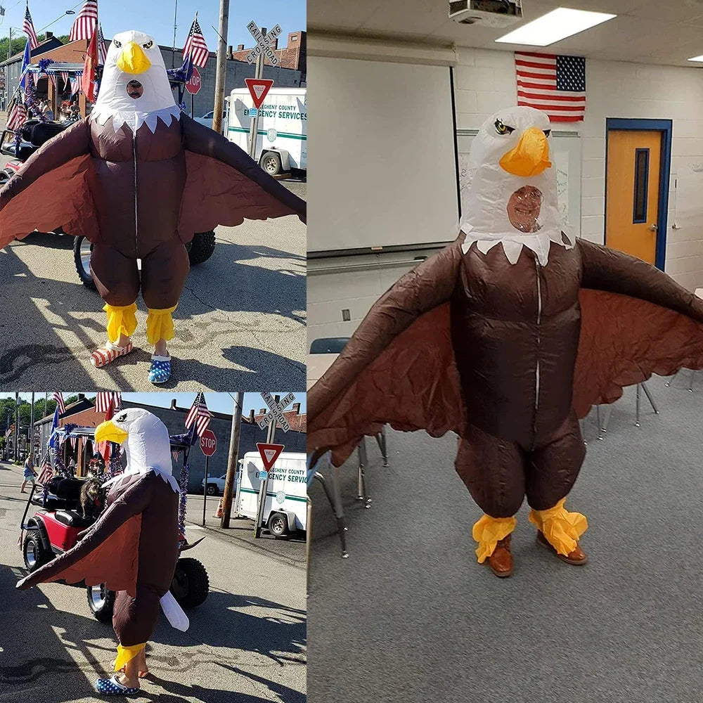 Aufblasbares Adlerkostüm für Erwachsene, Weißkopfseeadler, Halloween-Kostüm, Happy Independence Day Celebration-Kostüm