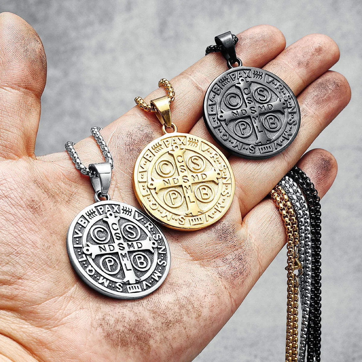 Exorcism Men Necklace CSPB Amulet 316L Stainless Steel Pendant Chain Religion Rock Punk Hip Hop for Male Jewelry Gift Wholesale