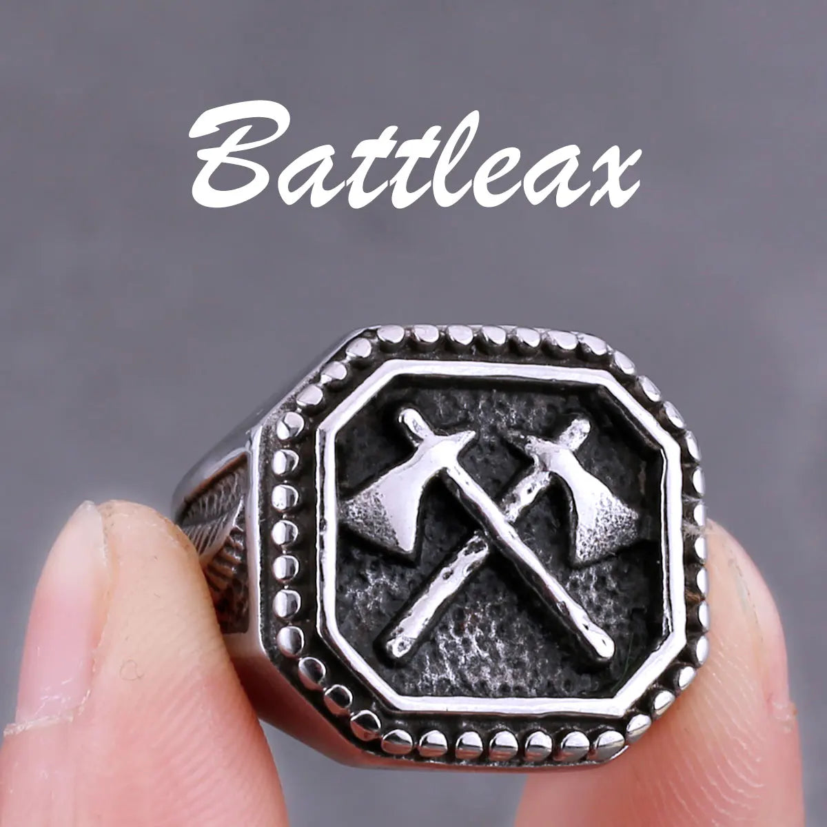 Nordic Viking Stainless Steel Compass Norwegian Rune Ring Viking All Kinds of Men and Women Rune Wolf Ring Jewelry Wholesale