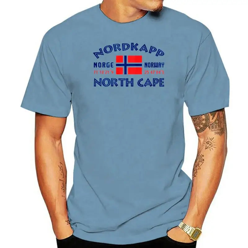 T-shirt imprimé en coton à manches courtes pour hommes NORDKAPP Norvège chemises vestes t-shirt pour femmes