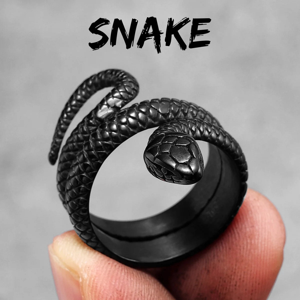 Snake Ring Stainless Steel Men Rings Punk Rock Vintage for Women Biker Jewelry Halloween Creativity Gift Wholesale Accessories