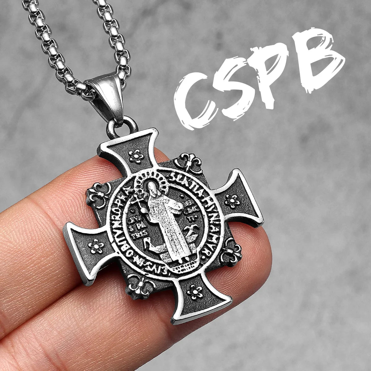 Pendentifs CSPB en acier inoxydable 316L pour hommes et femmes, colliers, chaîne de croyance, accessoires vintage rock punk, bijoux, cadeau de Noël, livraison directe