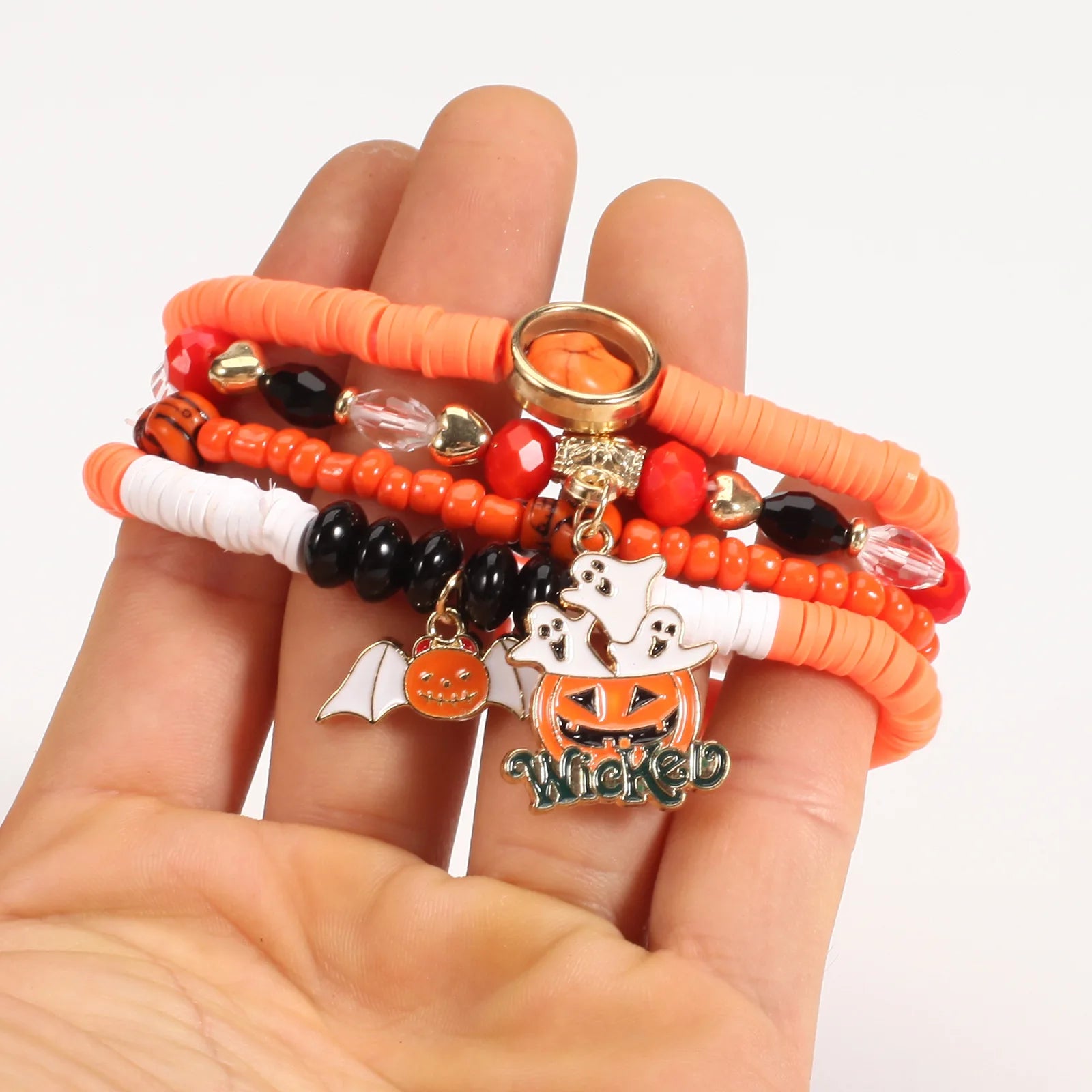 Halloween Pumpkin Bat Spider Bracelets