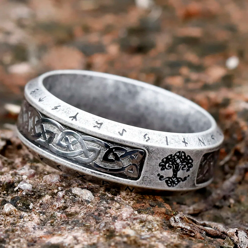 Nordic Viking Rune Letters Stainless Steel Ring - Madeinsea©