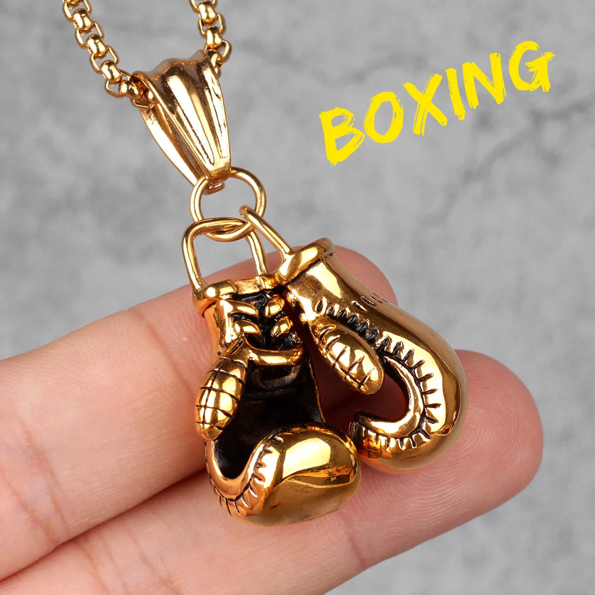 Fitness Gym Men Necklace Bodybuilding Boxing Gloves 316L Stainless Steel Pendant Tough Guy Chain for Boyfriend Male Jewelry Gift