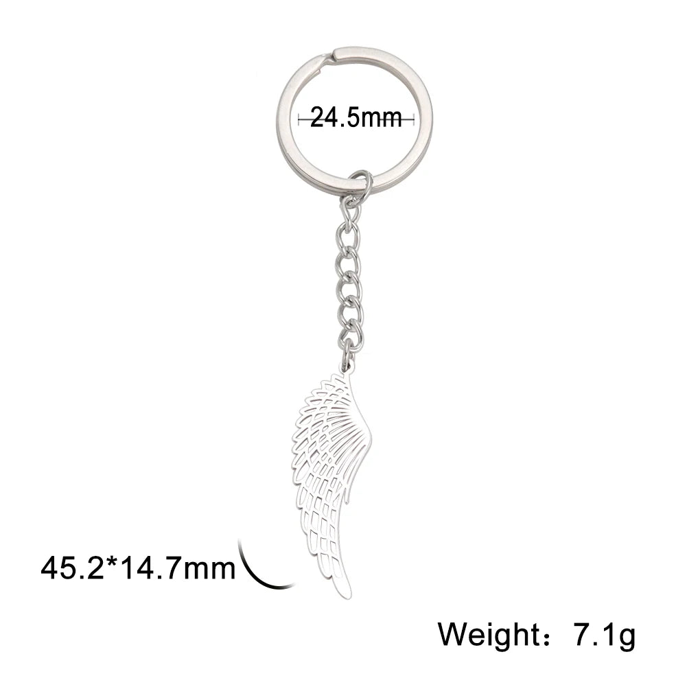 Dreamtimes Angel Wings Key Chain Ring Love Cute Bag Anime of Freedom Feather Women Car Keychains Keyrings Fashion  Jewelry