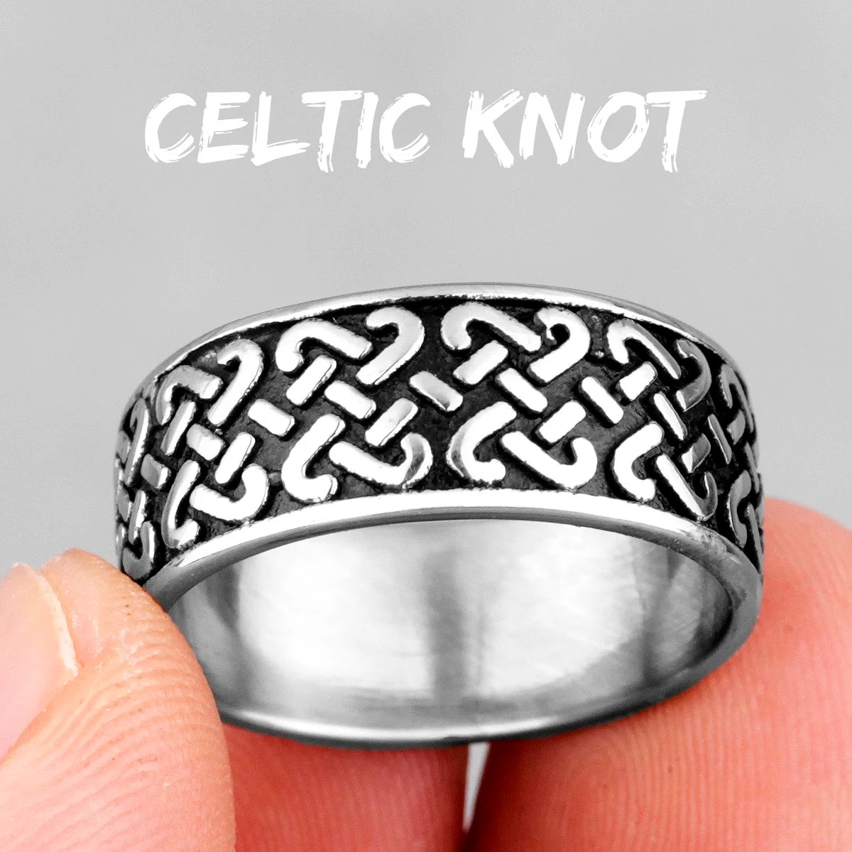 Celtic Knot Weave Ring Viking Symbols 316L Stainless Steel Mens Women Rings Simple for Girl Boyfriend Jewelry Gift Dropshipping