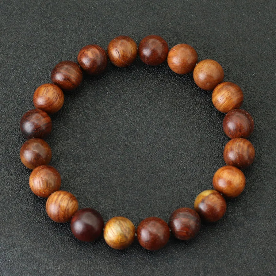 Noter Minimalist Natural Wooden Bracelet For Men 10mm Wenge Beads Braslet Meditation Yoga Buddha Braclet Leisure Pulseira