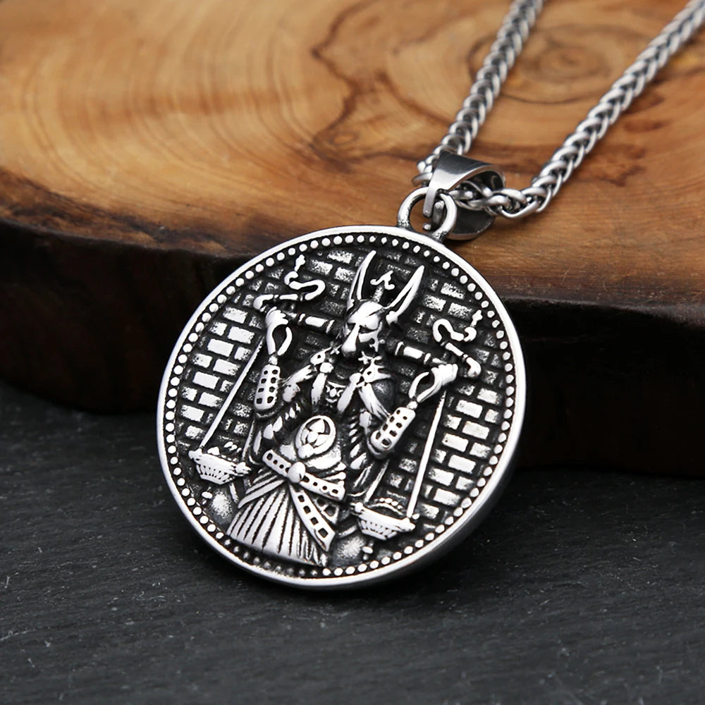 Vintage Mythology God Anubis Pendant Necklace For Men Women 316L Stainless Steel Egyptian Pharaoh Amulet Jewelry Gifts Wholesale