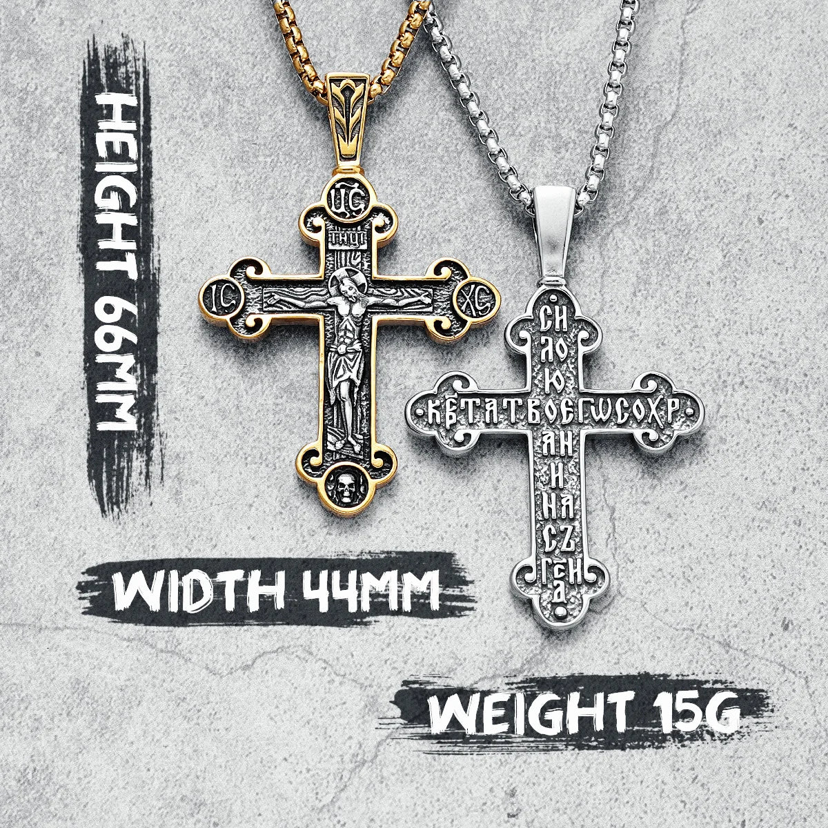 Jesus Cross Necklace 316L Stainless Steel Retro Friday Men Worship Pendant Chain Religion Belief Rock Punk for Male Jewelry Gift