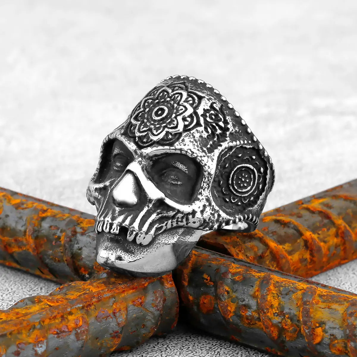 Gothic Punk Satanic Devil Skull/Animals Ring Vintage Steampunk Men's Stainless Steel Viking Ring Hiphop Motorcycle Biker Jewelry