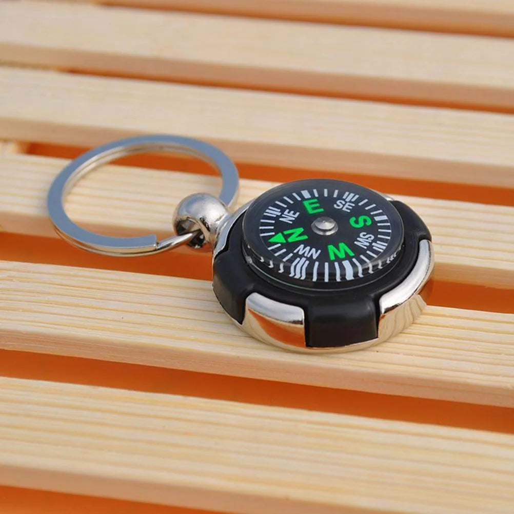 Compass Keyring Metal Keychain Cool Car Keyring Purse Bag Pendant Decoration Creative Gift Keyfob