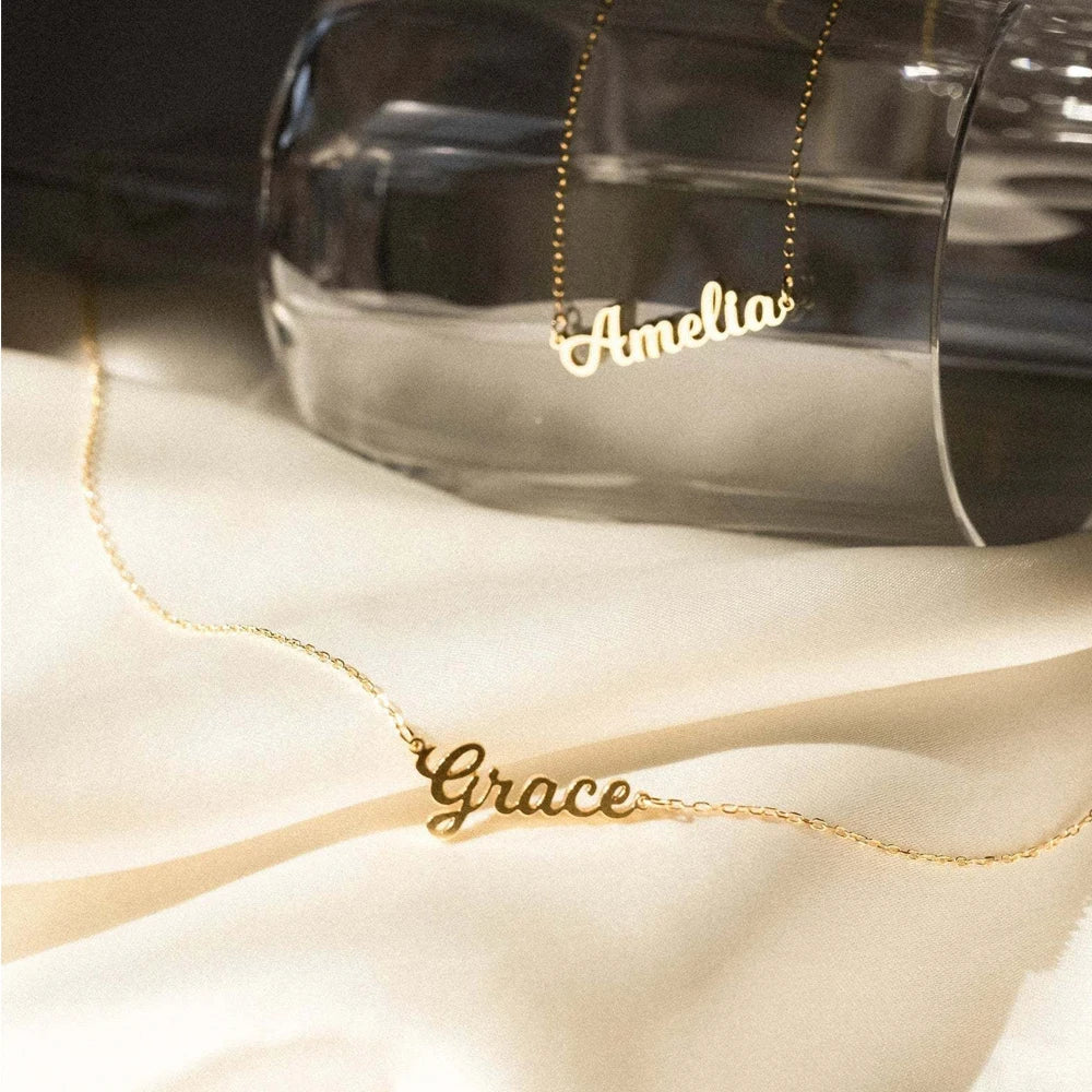 Custom Name Necklace for women Gold Color Stainless Steel Personized Letter Choker