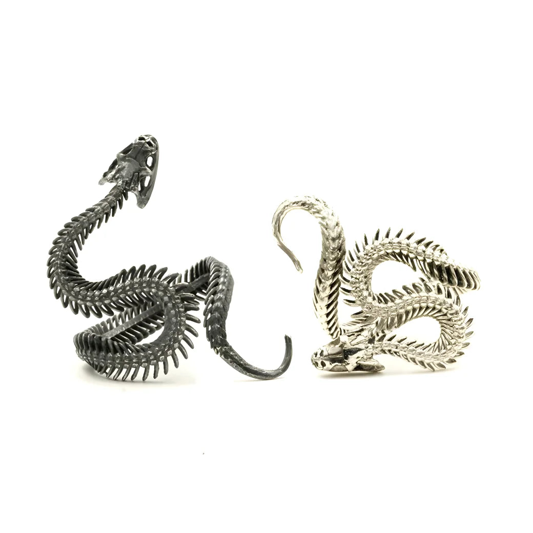 1PC New Gothic Snake Animals Ring For Men Vintage Punk Hiphop Black Mamba Cross Dragon Head Tiger Skeleton Male Ring Jewelry