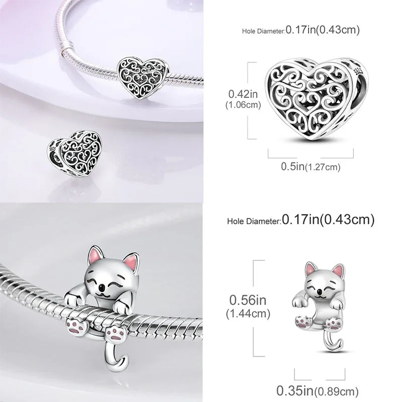 New 925 Sterling Silver Charm Bead Fit Original Pandora Bracelet Charms for Women Necklace DIY Jewelry Gift