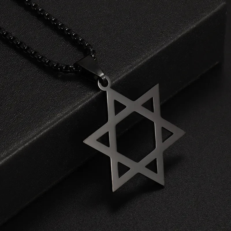 New Fashion Zircon Star of David Pendant Men Women Trend Charm Hexagonal Star Necklace Daily Casual Jewelry Gift