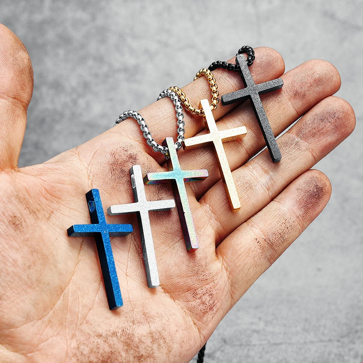 Einfache glänzende Kreuz-Halskette aus 316L Edelstahl, exquisite Anhängerkette in Top-Qualität, Religion, Hip Hop für Freunde, Schmuck, Geschenk