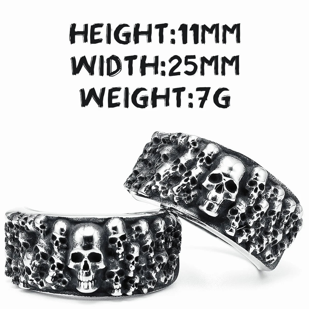 Skulls Ring 316L Stainless Steel Men Rings Domineering Devil Skull Hell Punk Rock Gothic for Biker Male Friend Jewelry Best Gift