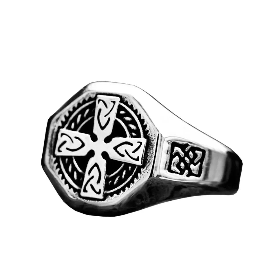 Vintage Fashion Stainless Steel Cross Rings For Men Women Nordic Viking Valknut Celtic Ring Amulet Jewelry Gifts Dropshipping