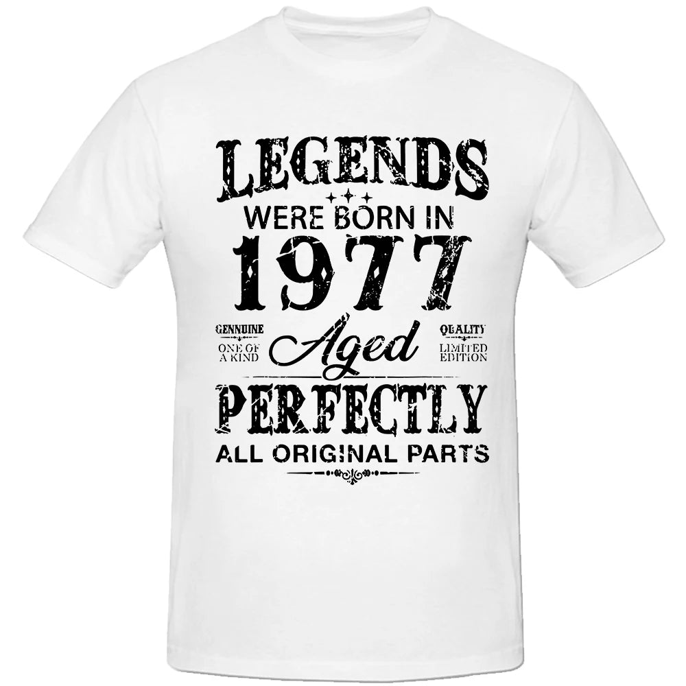 Camisetas vintage de 1977 divertidas para hombres y mujeres de 47 años con gráficos de 47 cumpleaños, regalos de ropa de calle para novios y esposos, camisetas de verano