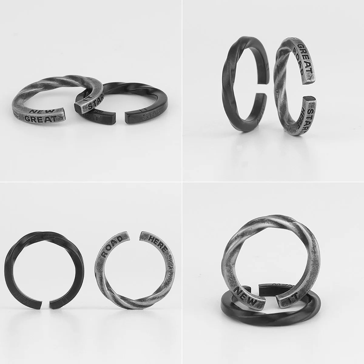 Bague Mobius simple en acier inoxydable pour homme et femme, anneau ouvert pour couple, amoureux, fille, petit ami, bijoux, cadeau créatif, vente en gros