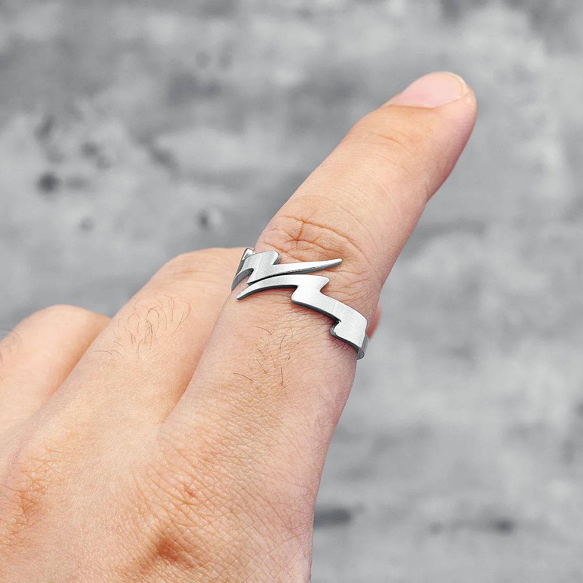 316L Stainless Steel Rings Lightning Rock Punk HipHop Ring for Men Women Couple Friends Fashion Jewelry Best Gift Dropshipping